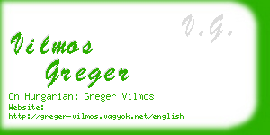 vilmos greger business card